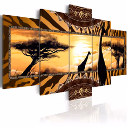 Planete Discount PD8206-200-100, Girafes, Noir, Marron, Orange, Panneaux MDF, 2000 mm, 20 mm, 1000 mm