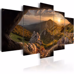 Planete Discount PD9890-200-100, Montagne, Noir, Marron, Vert, Orange, Jaune, Panneaux MDF, 2000 mm, 20 mm, 1000 mm
