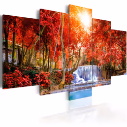 Planete Discount PD9902-200-100, Arbres, Bleu, Marron, Rouge, Jaune, Panneaux MDF, 2000 mm, 20 mm, 1000 mm