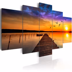 Planete Discount PD9908-200-100, Levers et couchers de soleil, Bleu, Marron, Orange, Violet, Panneaux MDF, 2000 mm, 20 mm, 10 ...