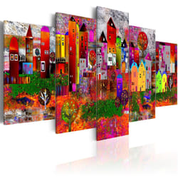 Tableau Colourful Small Town - PD8738-200-100