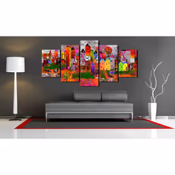 Tableau Colourful Small Town - PD8738-200-100