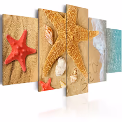 Planete Discount PD9909-100-50, Paysage marin, Beige, Rouge, Turquoise, Blanc, Panneaux MDF, 1000 mm, 20 mm, 500 mm
