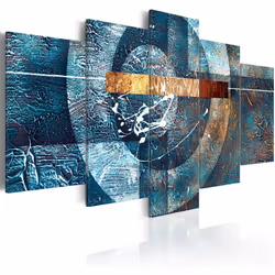 Planete Discount PD8740-200-100, Moderne, Bleu, Or, Panneaux MDF, 2000 mm, 20 mm, 1000 mm