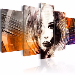 Planete Discount PD11878-200-100, Portraits, Noir, Gris, Orange, Violet, Rouge, Blanc, Panneaux MDF, 2000 mm, 20 mm, 1000 mm