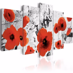 Planete Discount PD11095-100-50, Coquelicots, Noir, Rouge, Blanc, Panneaux MDF, 1000 mm, 500 mm