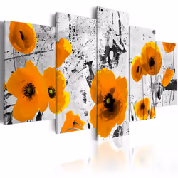 Planete Discount PD11096-100-50, Coquelicots, Noir, Blanc, Jaune, Panneaux MDF, 1000 mm, 500 mm