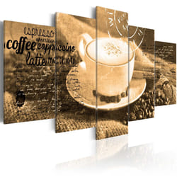Tableau Nature morte Coffe, Espresso, Cappuccino, Latte machiato ... - sepia - PD11832-200-100