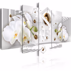 Planete Discount PD11098-100-50, Orchidées, Marron, Vert, Blanc, Jaune, Panneaux MDF, 1000 mm, 500 mm