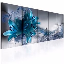 Planete Discount PD8886-225-90, Fleurs et plantes, Noir, Bleu, Gris, Blanc, Panneaux MDF, 2250 mm, 20 mm, 900 mm