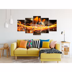Tableau Swarm of Butterflies 5 Pièces Wide Orange - PD8211-200-100