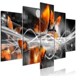 Tableau Swarm of Butterflies 5 Pièces Wide Grey - PD8212-200-100