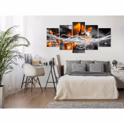 Tableau Swarm of Butterflies 5 Pièces Wide Grey - PD8212-200-100