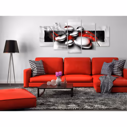 Tableau Shiny Stones (5 Parts) Wide Red - PD8898-200-100