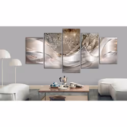 Tableau Sparkling Dandelions (5 Parts) Beige Wide - PD8924-200-100