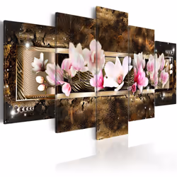 Planete Discount PD11105-100-50, Magnolias, Marron, Rose, Blanc, Panneaux MDF, 1000 mm, 500 mm