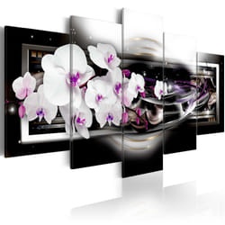 Tableau Fleurs Orchids on a black background - PD11114-200-100