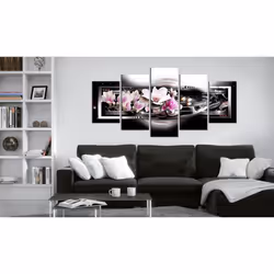 Tableau Fleurs Magnolias on a black background - PD11115-200-100