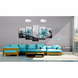 Tableau Turquoise flower of night - PD8929-200-100