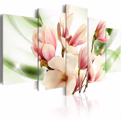 Planete Discount PD11141-100-50, Magnolias, Crème, Vert, Rose, Blanc, Panneaux MDF, 1000 mm, 20 mm, 500 mm