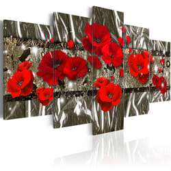 Tableau Coquelicots argentés - PD8956-200-100