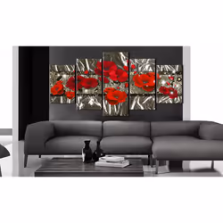 Tableau Coquelicots argentés - PD8956-200-100