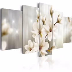 Planete Discount PD11146-200-100, Magnolias, Vert, Gris, Blanc, Jaune, Panneaux MDF, 2000 mm, 20 mm, 1000 mm