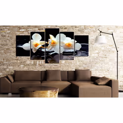 Tableau Fleurs Orchidée avec un accent orange - PD11169-200-100