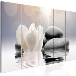 Tableau Zen Pebbles in Water (5 Parts) Narrow - PD12533-225-90