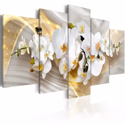 Planete Discount PD11200-200-100, Orchidées, Gris, Blanc, Jaune, Panneaux MDF, 2000 mm, 20 mm, 1000 mm