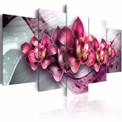 Planete Discount PD11205-200-100, Orchidées, Bourgogne, Vert, Gris, Violet, Panneaux MDF, 2000 mm, 20 mm, 1000 mm