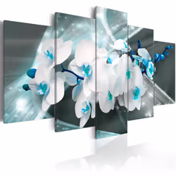 Planete Discount PD11212-100-50, Orchidées, Bleu, Blanc, Panneaux MDF, 1000 mm, 20 mm, 500 mm