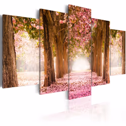 Planete Discount PD9927-200-100, Forêt, Marron, Vert, Rose, Panneaux MDF, 2000 mm, 20 mm, 1000 mm