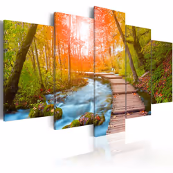 Planete Discount PD9932-200-100, Forêt, Marron, Vert, Orange, Rouge, Blanc, Panneaux MDF, 2000 mm, 20 mm, 1000 mm