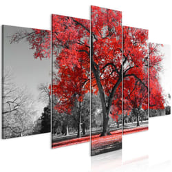 Tableau Autumn in the Park (5 Parts) Wide Red - PD9981-200-100