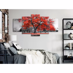 Tableau Autumn in the Park (5 Parts) Wide Red - PD9981-200-100