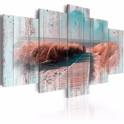 Planete Discount PD10001-100-50, Paysage marin, Bleu, Marron, Rose, Panneaux MDF, 1000 mm, 20 mm, 500 mm