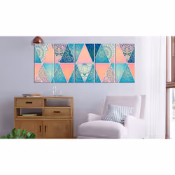 Tableau Zen Oriental Triangles (5 Parts) Narrow - PD12548-225-90