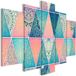 Tableau Zen Oriental Triangles (5 Parts) Wide - PD12550-200-100