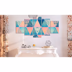 Tableau Zen Oriental Triangles (5 Parts) Wide - PD12550-200-100