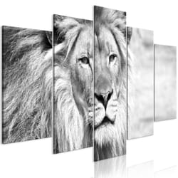 Tableau The King of Beasts 5 Pièces Wide Black and White - PD8243-200-100