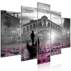 Tableau Villes Magic Venice (5 Parts) Wide Grey - PD12127-200-100