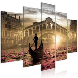 Tableau Villes Magic Venice (5 Parts) Wide Orange - PD12129-200-100