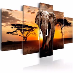 Planete Discount PD8250-200-100, Éléphants, Beige, Noir, Marron, Orange, Panneaux MDF, 2000 mm, 20 mm, 1000 mm