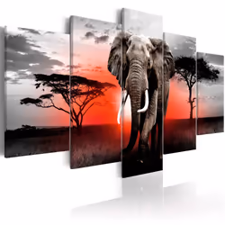 Planete Discount PD8252-200-100, Éléphants, Noir, Gris, Rouge, Panneaux MDF, 2000 mm, 20 mm, 1000 mm