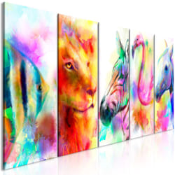 Tableau Rainbow Watercolours 5 Pièces Narrow - PD8261-225-90