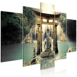 Tableau Zen Buddha Smile (5 Parts) Wide - PD12563-200-100