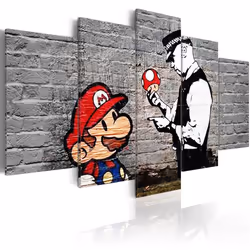 Planete Discount PD8272-200-100, Banksy, Noir, Gris, Rouge, Blanc, Panneaux MDF, 2000 mm, 20 mm, 1000 mm