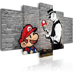 Tableau Super Mario Mushroom Cop Banksy - PD8272-200-100