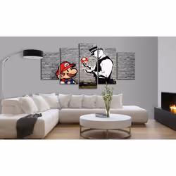 Tableau Super Mario Mushroom Cop Banksy - PD8272-200-100